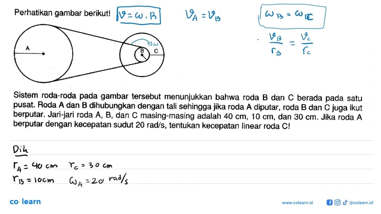 Perhatikan gambar berikut!A B C Sistem roda-roda pada