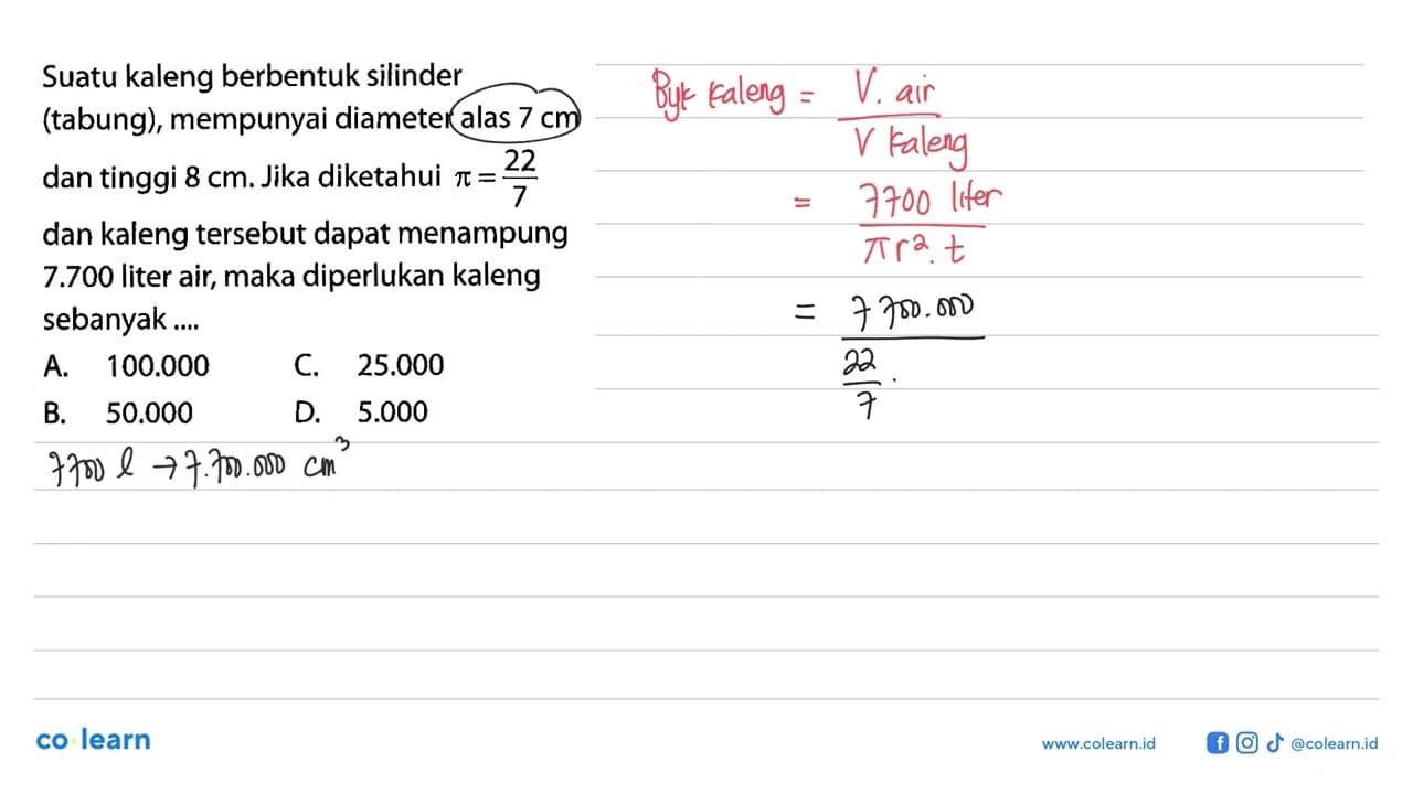 Suatu kaleng berbentuk silinder (tabung), mempunyai