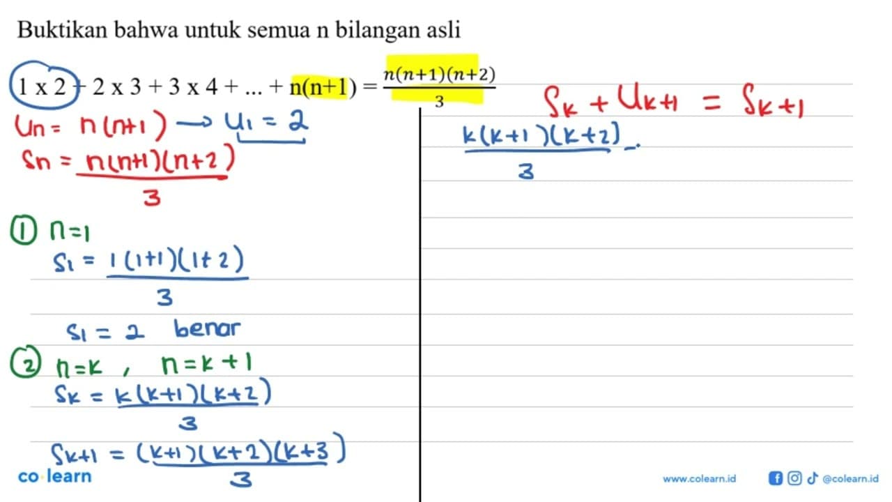 Buktikan bahwa untuk semua n bilangan asli