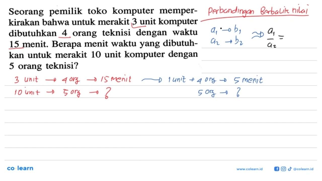 Seorang pemilik toko komputer memperkirakan bahwa untuk