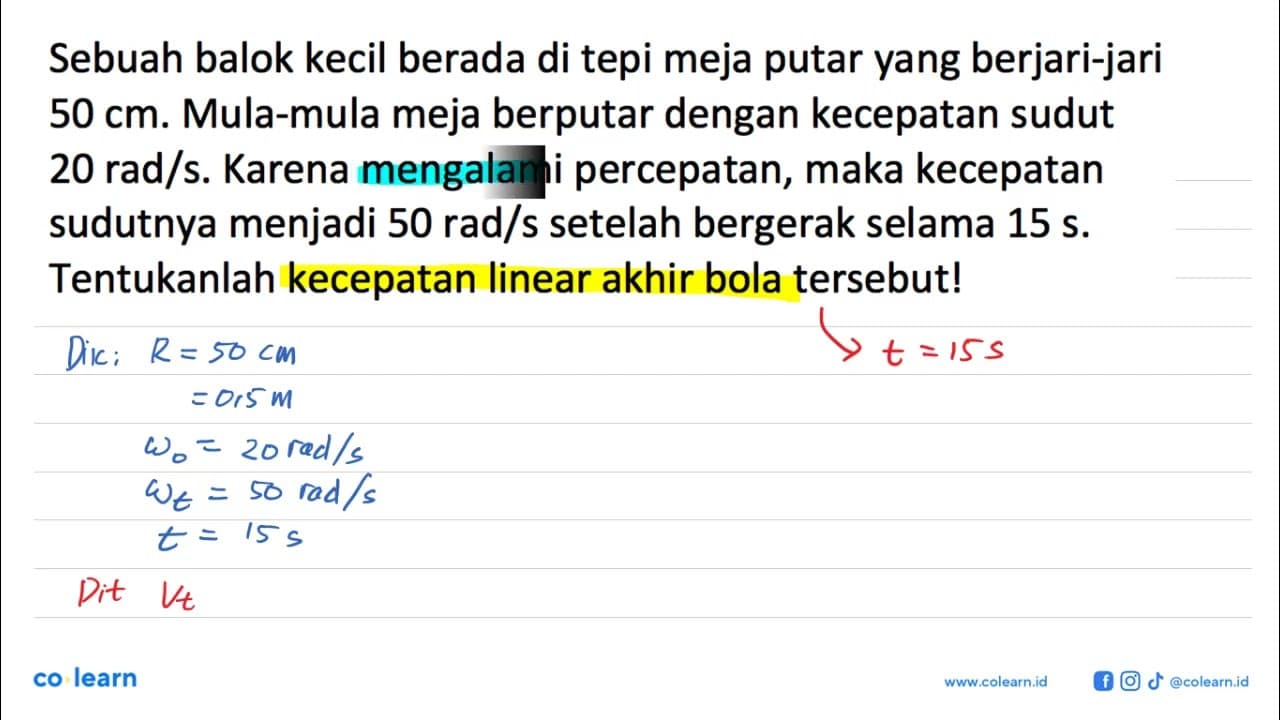 Sebuah balok kecil berada di tepi meja putar yang