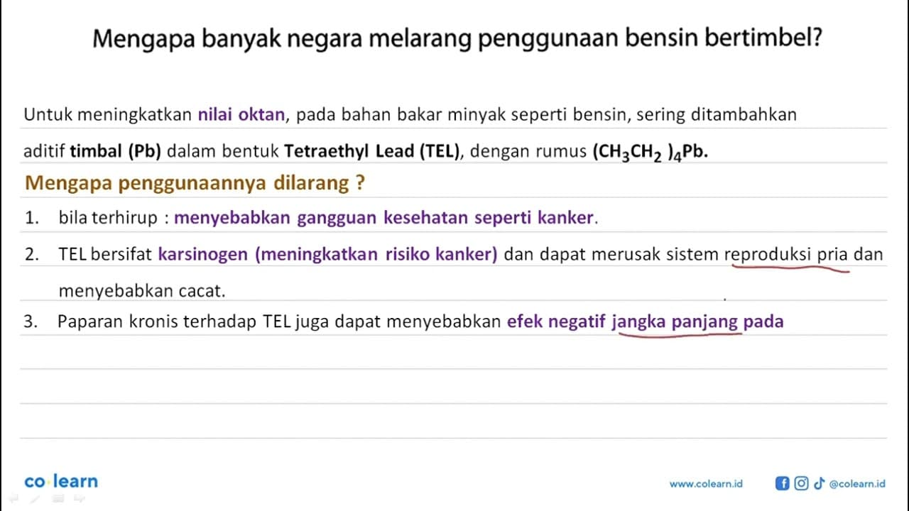 Mengapa banyak negara melarang penggunaan bensin bertimbel?