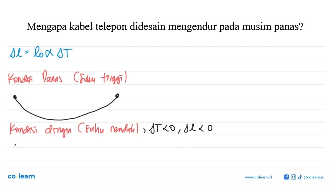 Mengapa kabel telepon didesain mengendur pada musim panas?