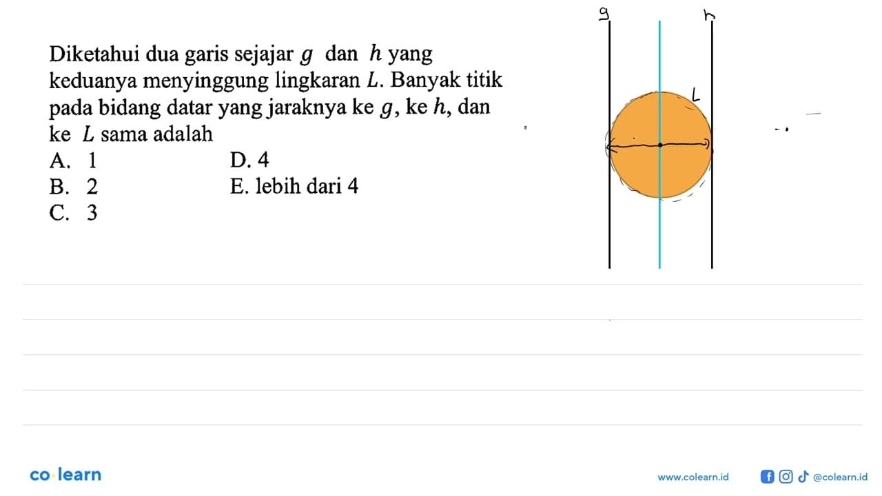 Diketahui dua garis sejajar g dan h yang keduanya