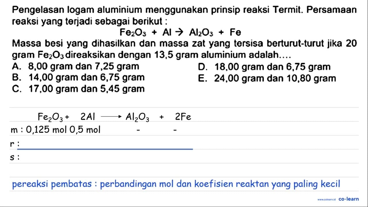 Pengelasan logam aluminium menggunakan prinsip reaksi