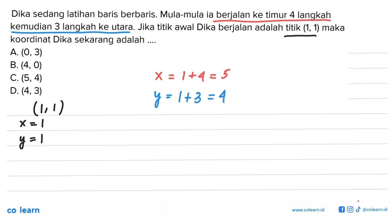 Dika sedang latihan baris berbaris. Mula-mula Ia berjalan