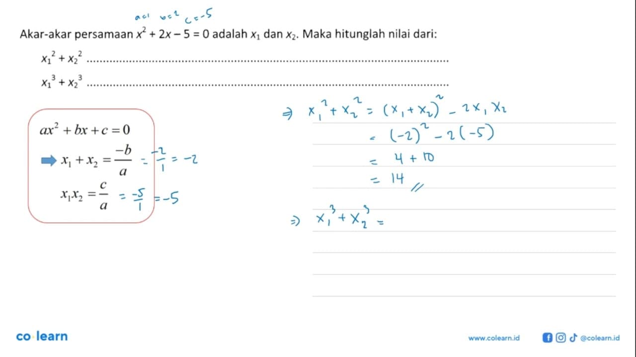 Titik A(1,5), B(x, 8) , dan C(-3,-7) terletak pada suatu