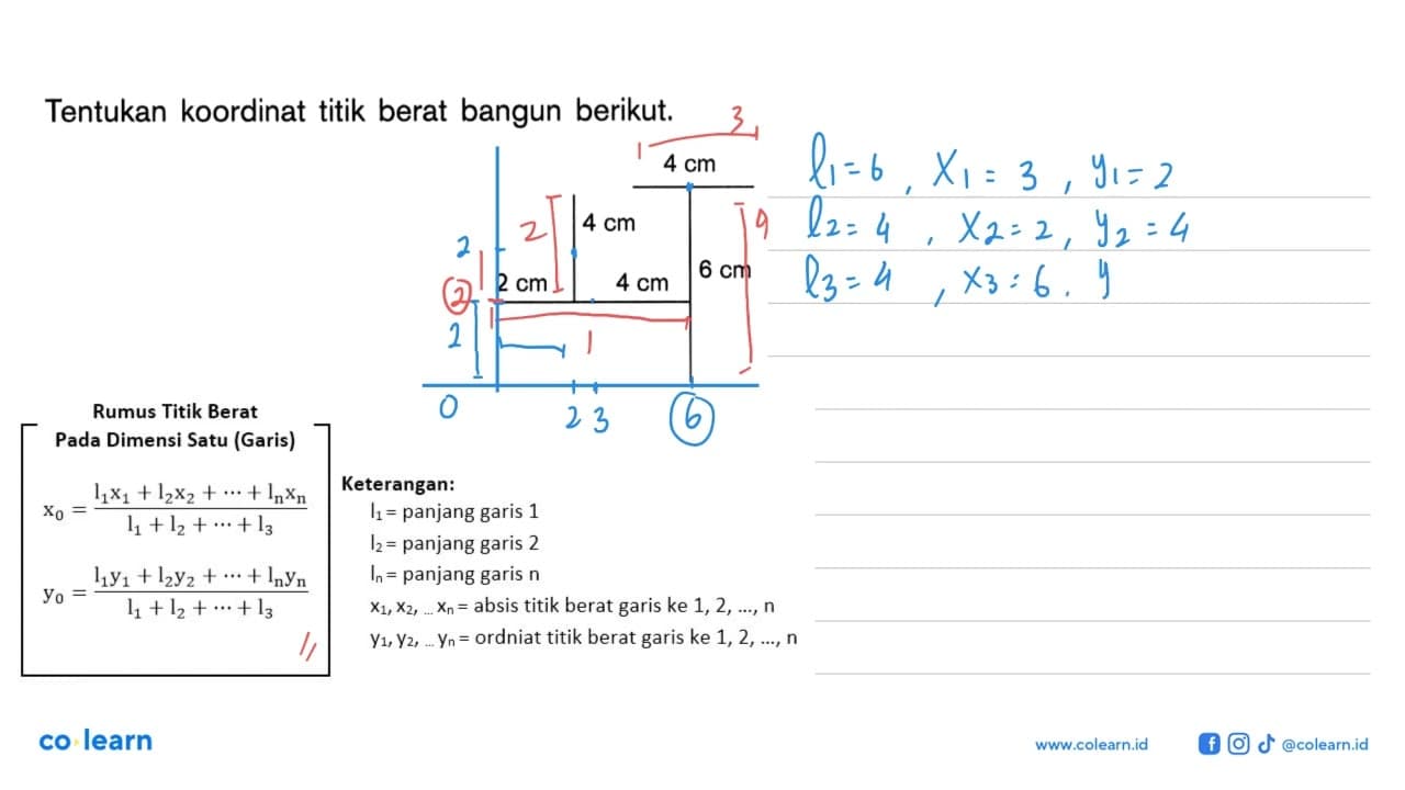 Tentukan koordinat titik berat bangun berikut 4 cm 4 cm 6