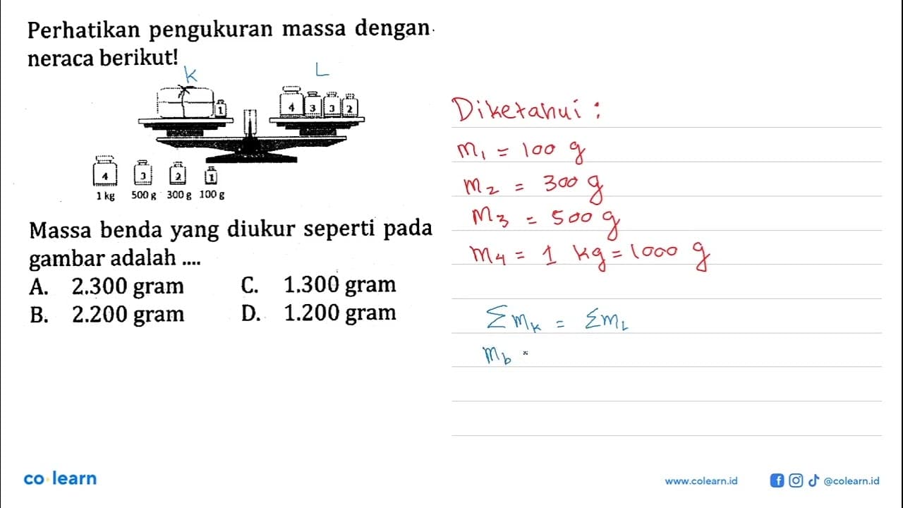 Perhatikan pengukuran massa dengan neraca berikut! Massa