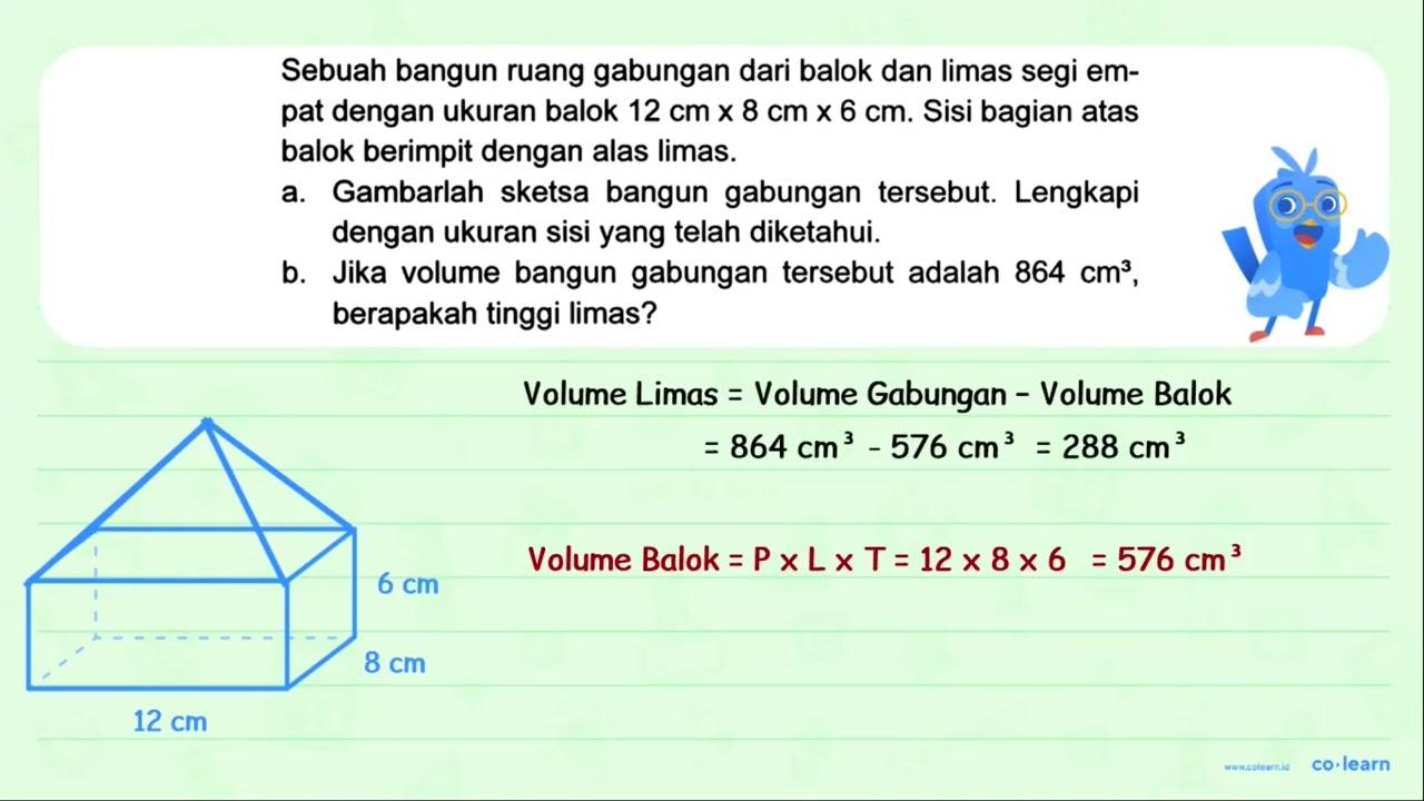 Sebuah bangun ruang gabungan dari balok dan limas segi