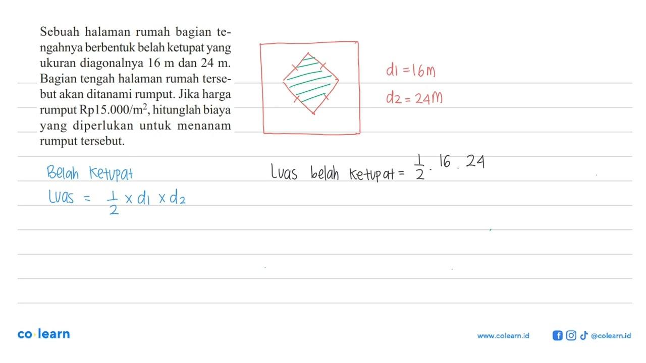 Sebuah halaman rumah bagian tengahnya berbentuk belah