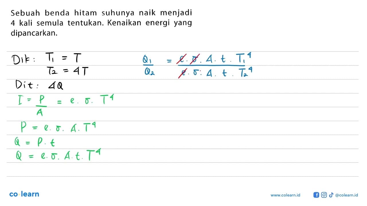 Sebuah benda hitam suhunya naik menjadi 4 kali semula