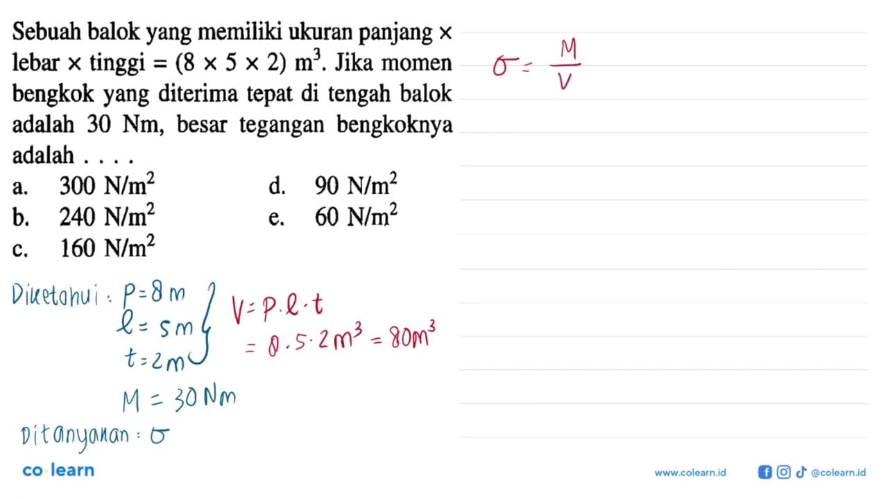 Sebuah balok yang memiliki ukuran panjang x lebar x tinggi