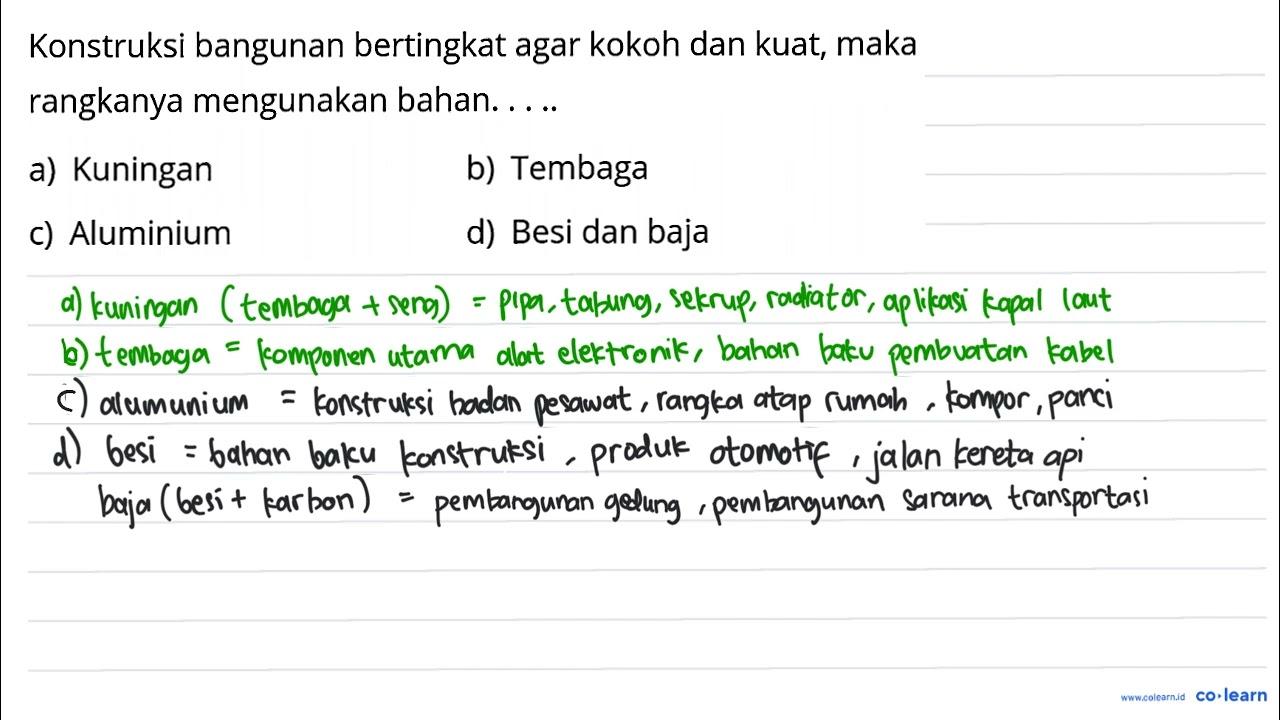 Konstruksi bangunan bertingkat agar kokoh dan kuat, maka