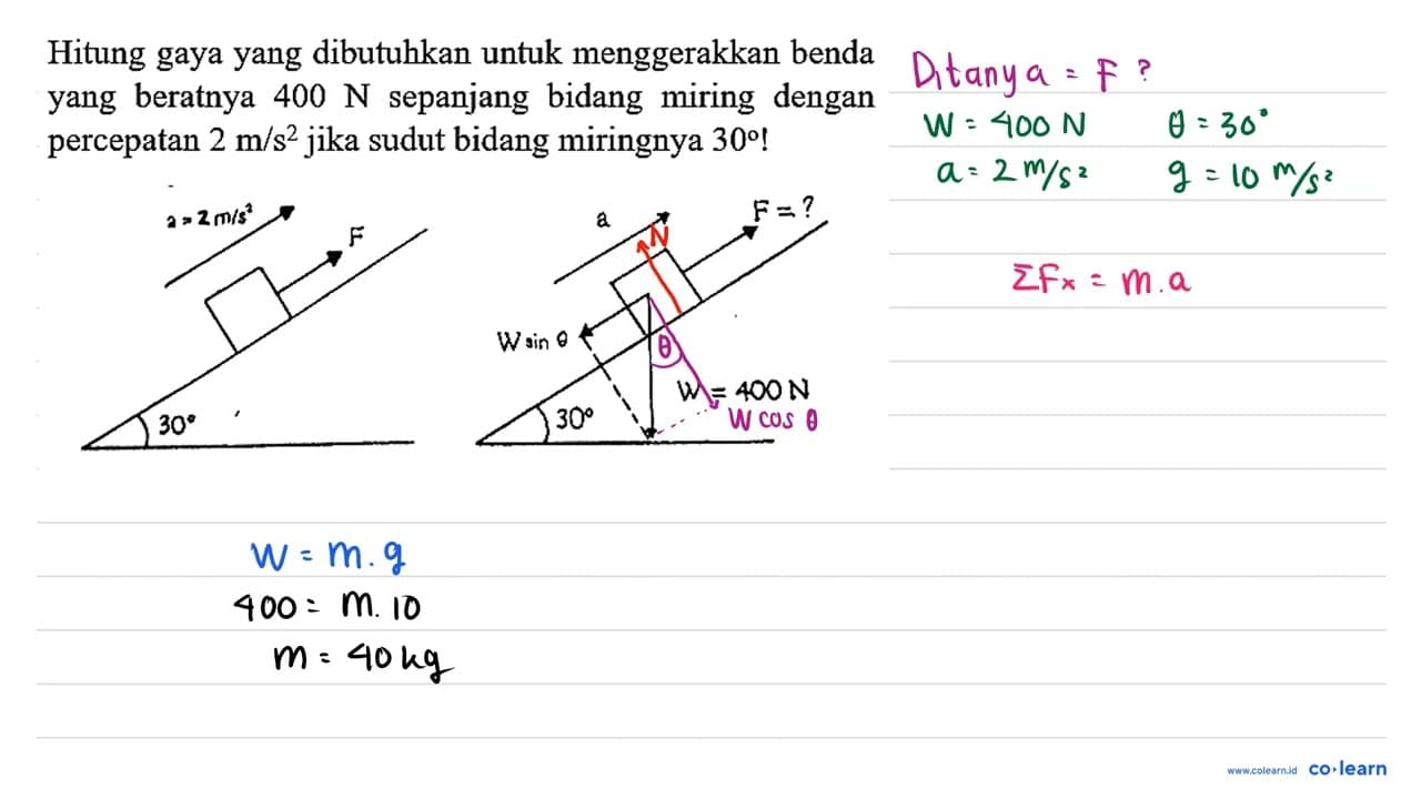 Hitung gaya yang dibutuhkan untuk menggerakkan benda yang