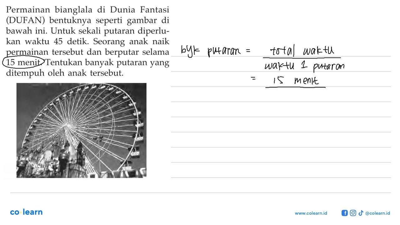 Permainan bianglala di Dunia Fantasi (DUFAN) bentuknya