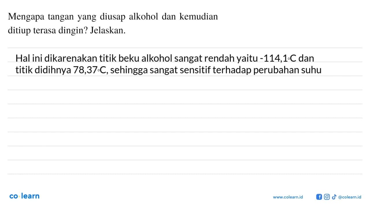 Mengapa tangan yang diusap alkohol dan kemudian ditiup