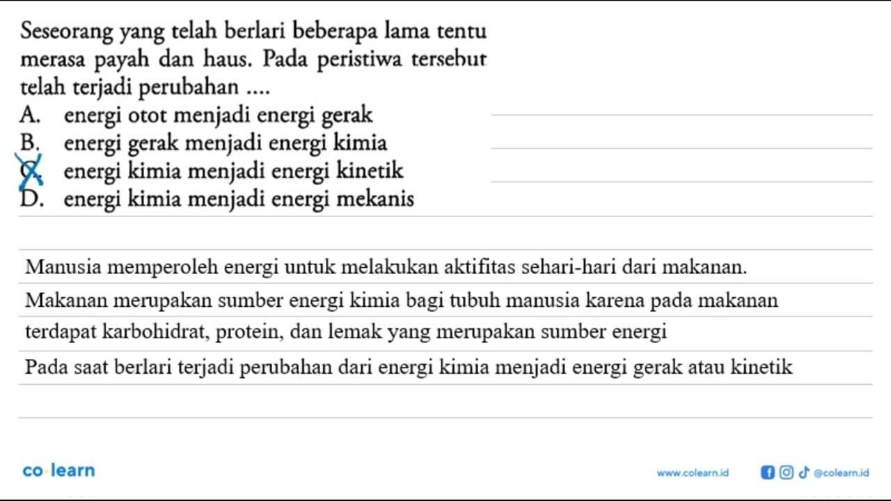 Seseorang yang telah berlari beberapa lama tentu merasa