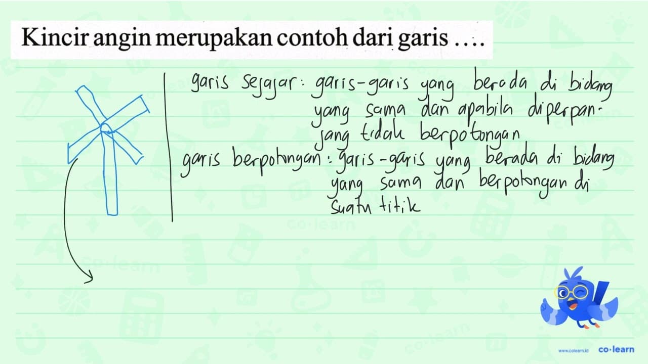 Kincir angin merupakan contoh dari garis ....