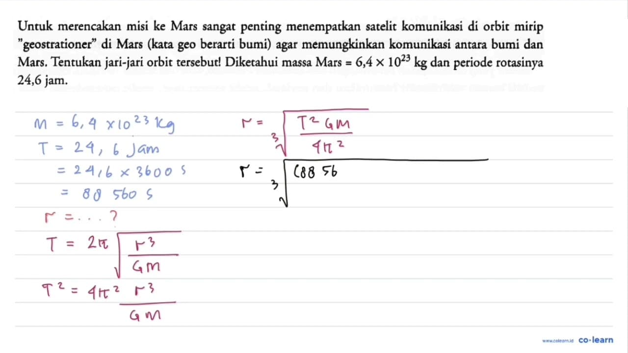 Untuk merencakan misi ke Mars sangat penting menempatkan