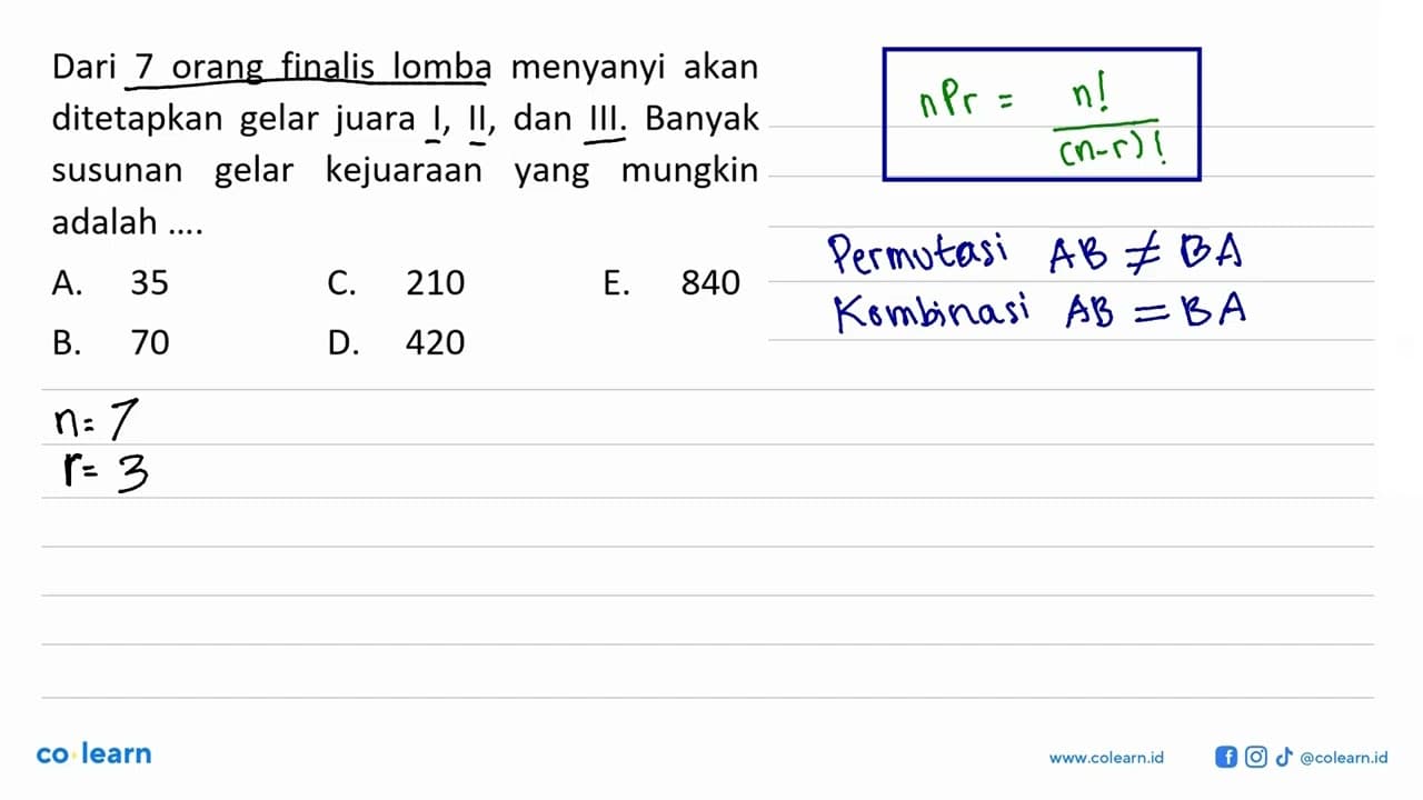 Dari 7 orang finalis lomba menyanyi akan ditetapkan gelar