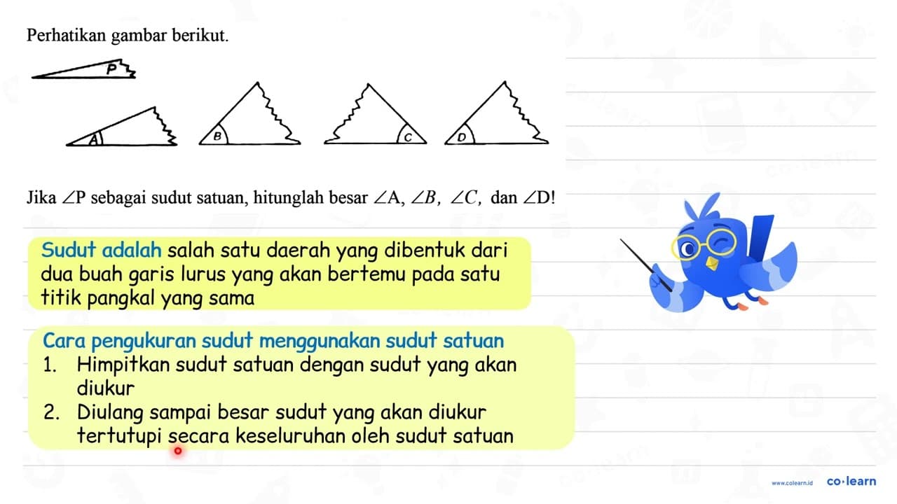 Perhatikan gambar berikut. Jika sudut P sebagai sudut