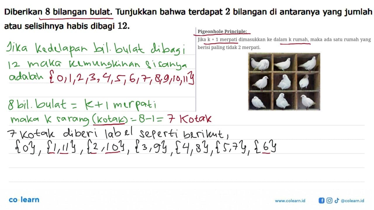 Diberikan 8 bilangan bulat. Tunjukkan bahwa terdapat 2