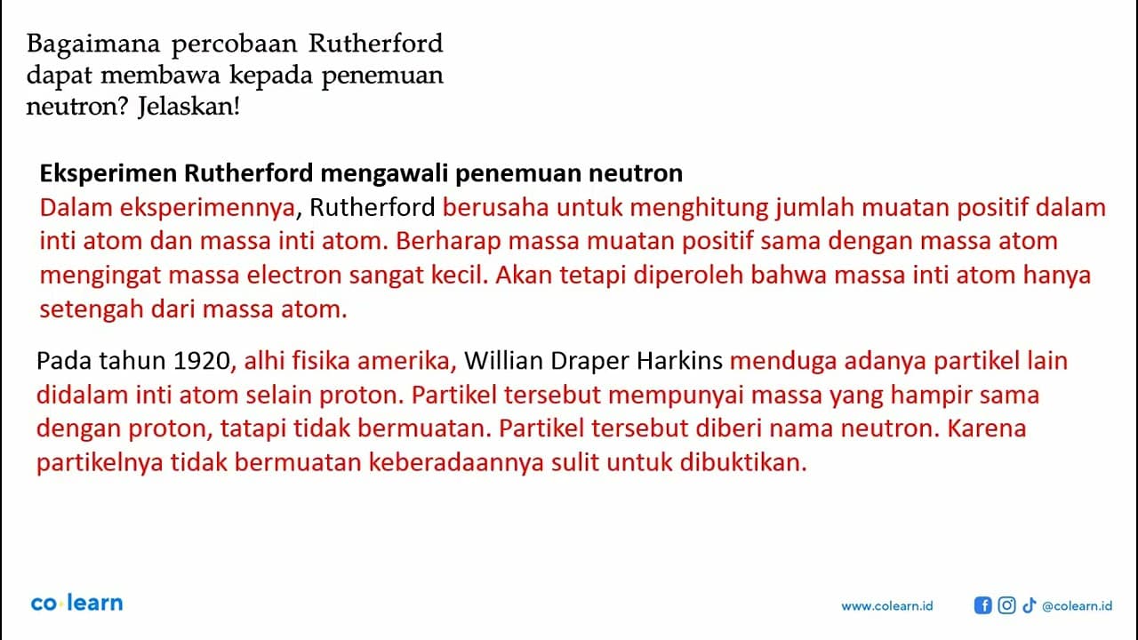 Bagaimana percobaan Rutherford dapat membawa kepada
