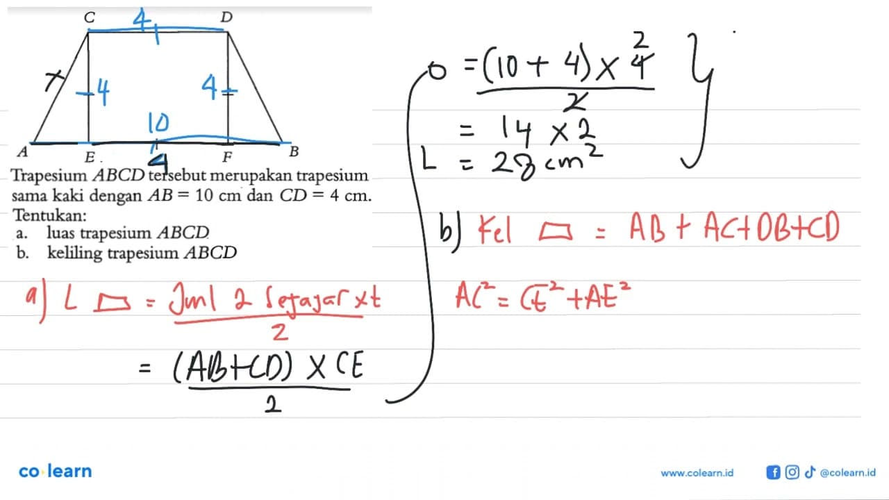 C D A E F B Trapesium ABCD tersebut merupakan trapesium