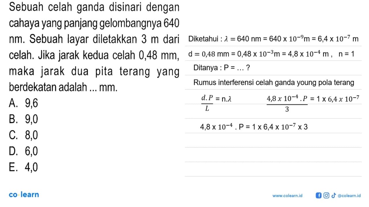 Sebuah celah ganda disinari dengan cahaya yang panjang