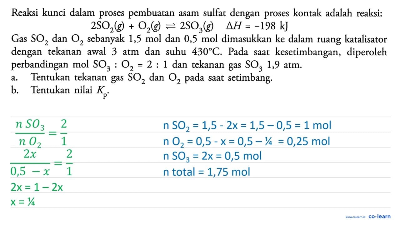 Reaksi kunci dalam proses pembuatan asam sulfat dengan