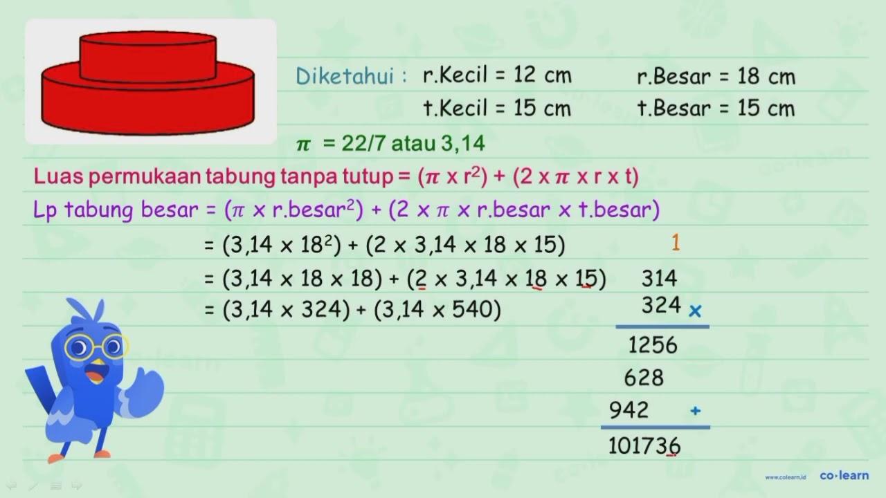 Pada gambar di bawah ini diketahui jari-jari tabung kecil