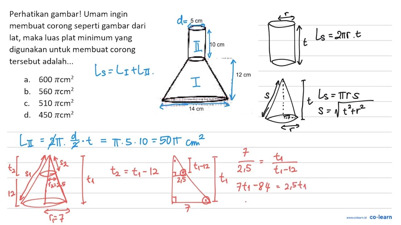 Perhatikan gambar! Umam ingin membuat corong seperti gambar