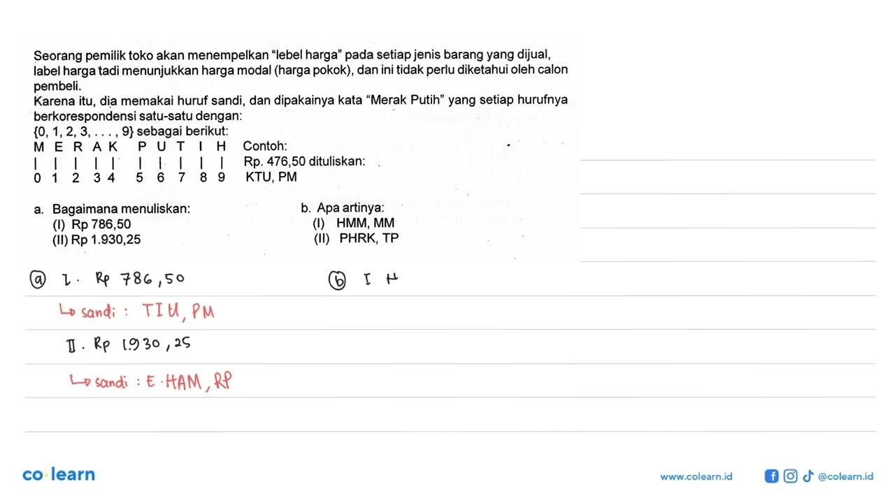 Seorang pemilik toko akan menempelkan "lebel harga" pada