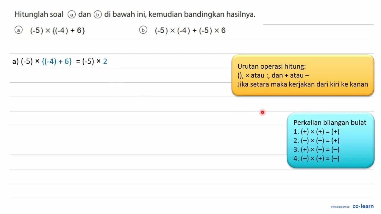 Hitunglah soal (a) dan (b) di bawah ini, kemudian