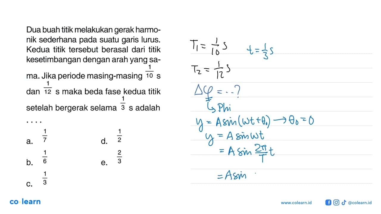 Dua buah titik melakukan gerak harmonik sederhana pada