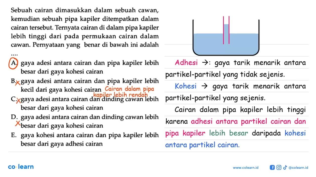 Sebuah cairan dimasukkan dalam sebuah cawan, kemudian