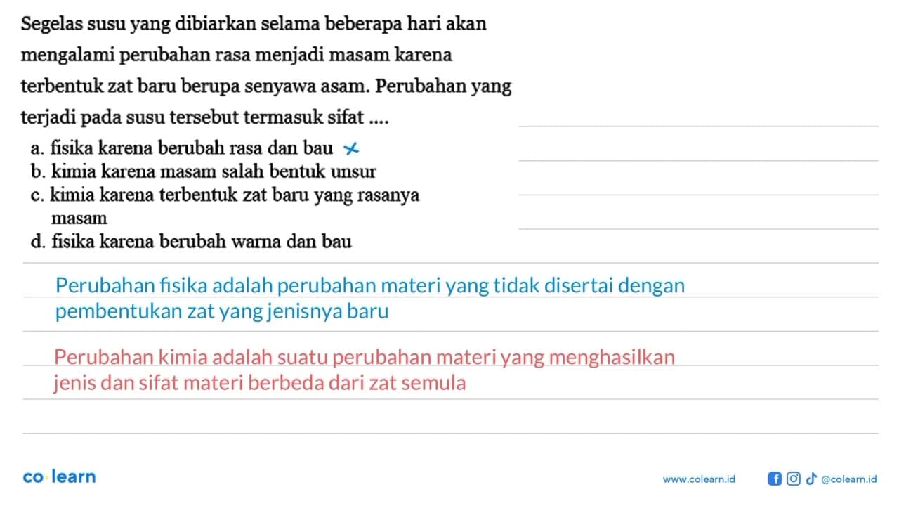 Segelas susu yang dibiarkan selama beberapa hari akan