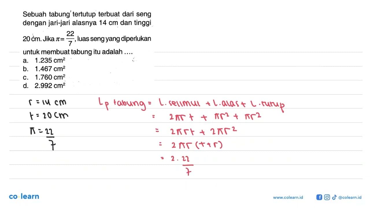 Sebuah tabung tertutup terbuat dari seng dengan jari-jari