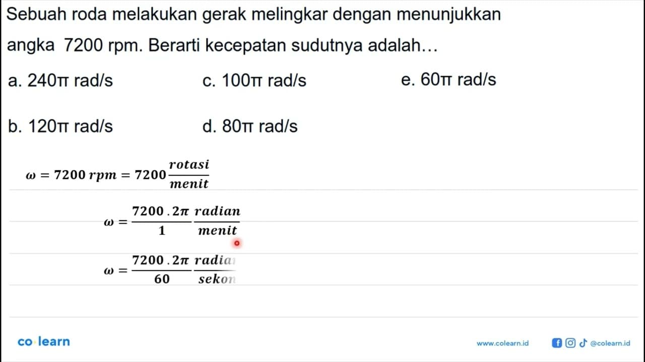 Sebuah roda melakukan gerak melingkar dengan menunjukkan