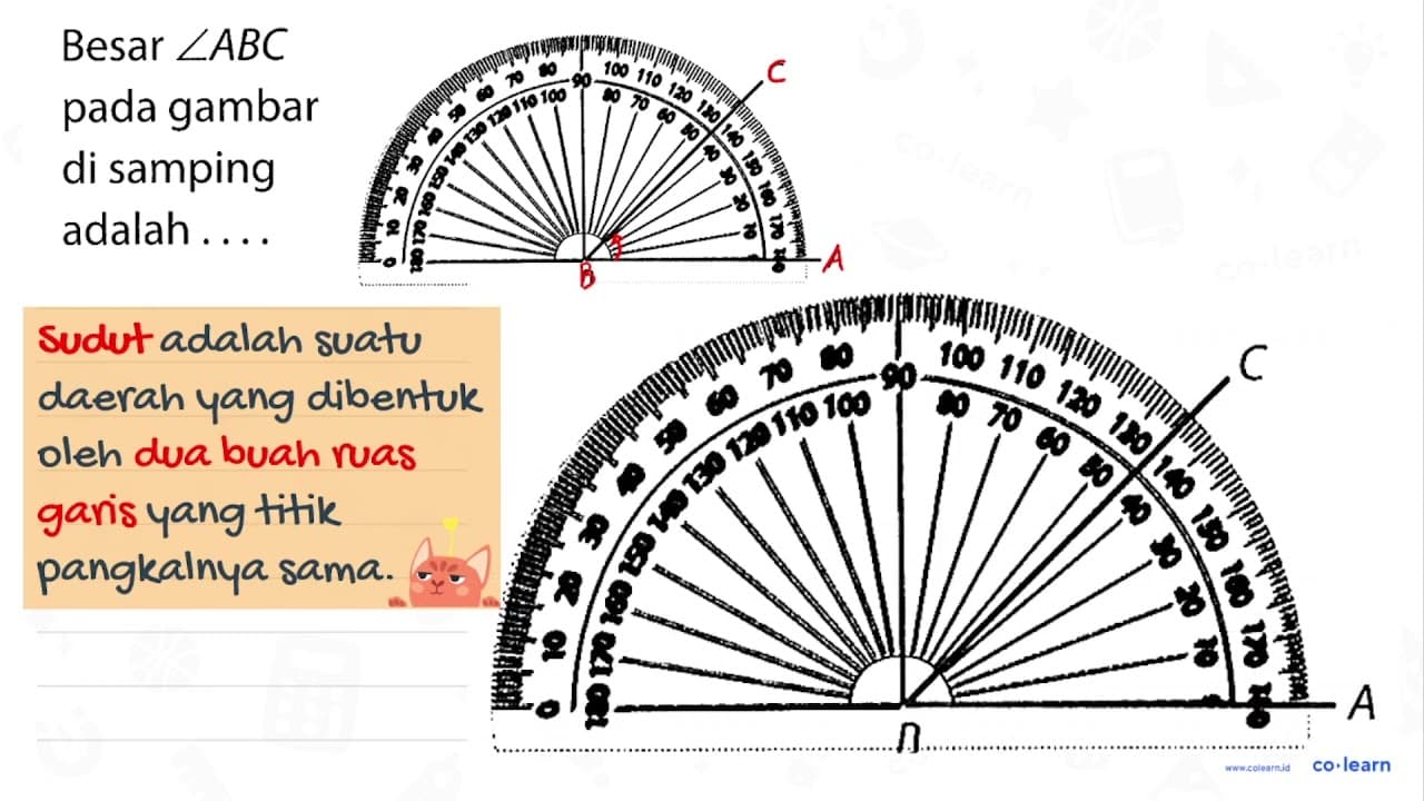 Besar sudut ABC pada gambar di samping adalah .... C D A 0