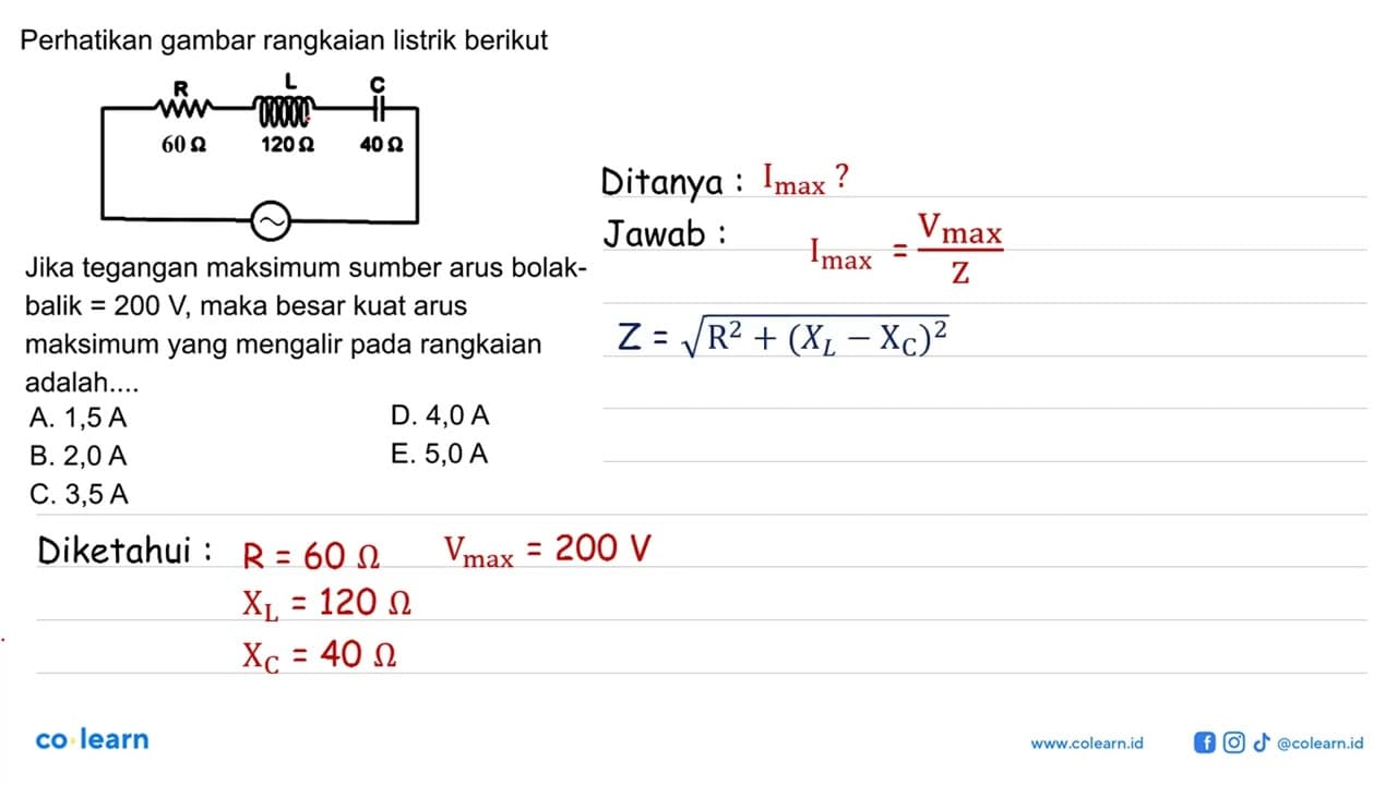 Perhatikan gambar rangkaian listrik berikutJika tegangan