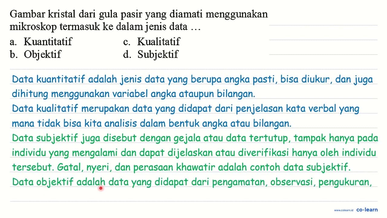 Gambar kristal dari gula pasir yang diamati menggunakan