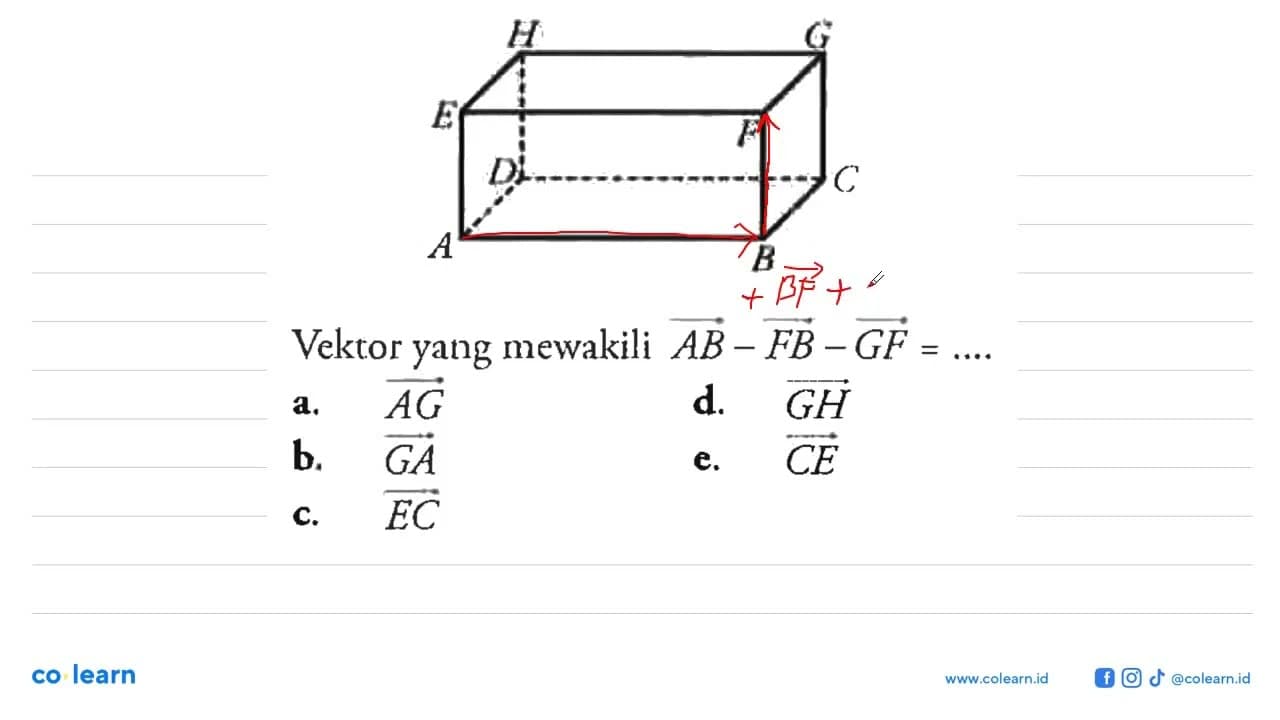 H G E F D C A BVektor yang mewakili vektor A B-F B-G P=...