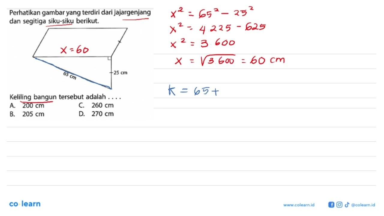 perhatikan gambar yang terdiri dari jajargenjang dan