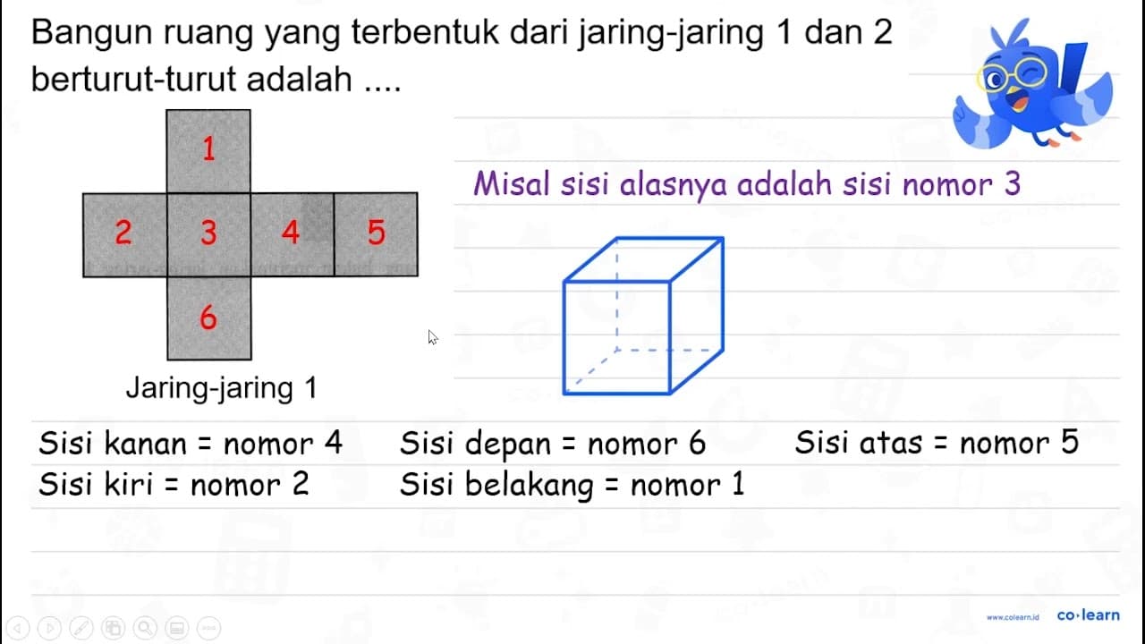 Bangun ruang yang terbentuk dari jaring-jaring 1 dan 2