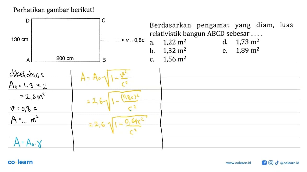 Perhatikan gambar berikut! Berdasarkan pengamat yang diam,