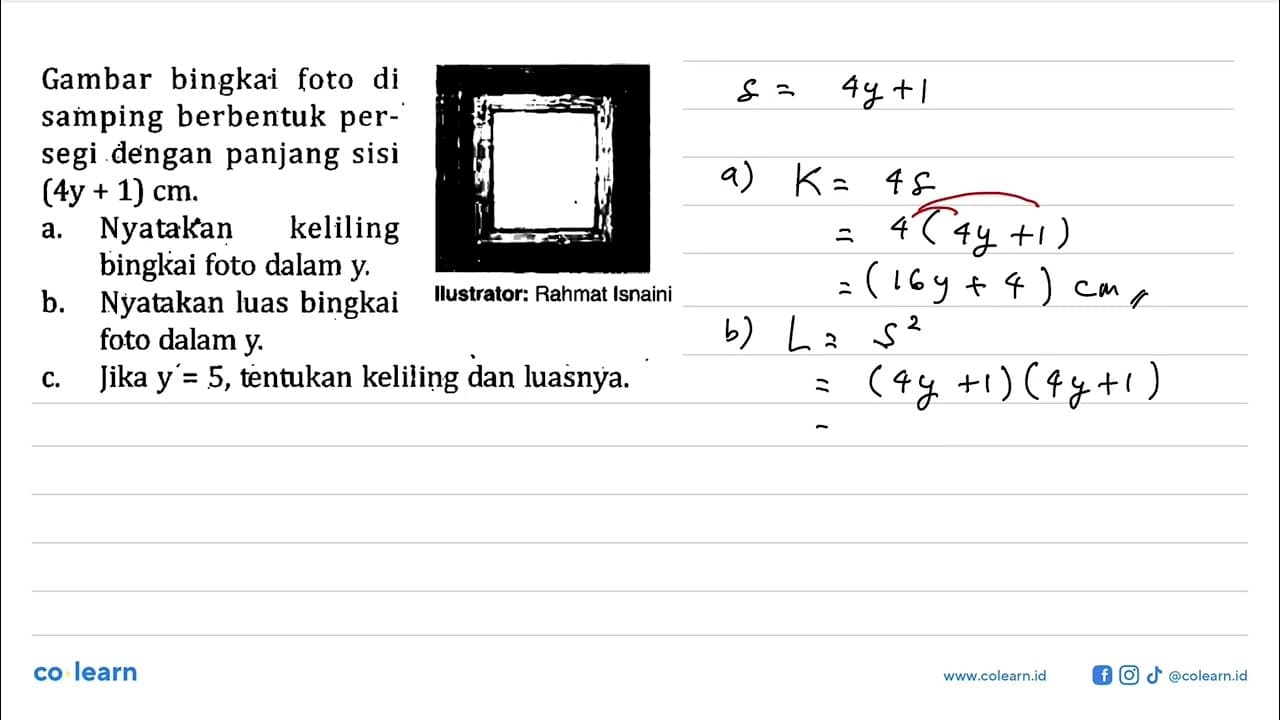 Gambar bingkai foto di samping berbentuk per-segi dengan