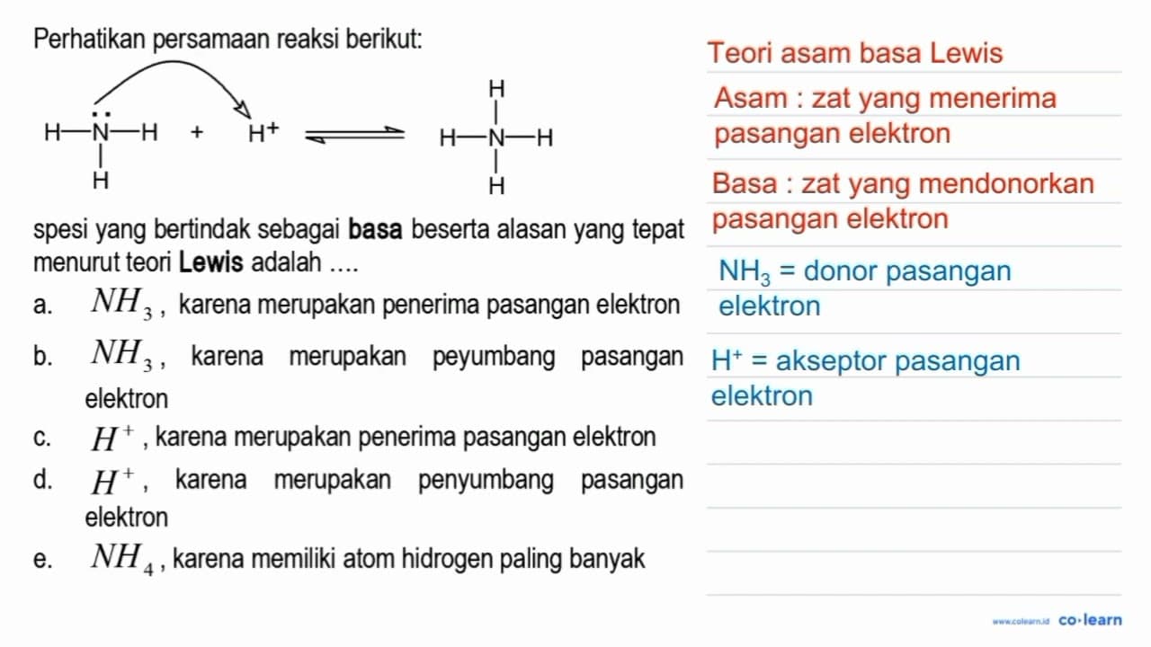 Perhatikan persamaan reaksi berikut: C#CCO spesi yang