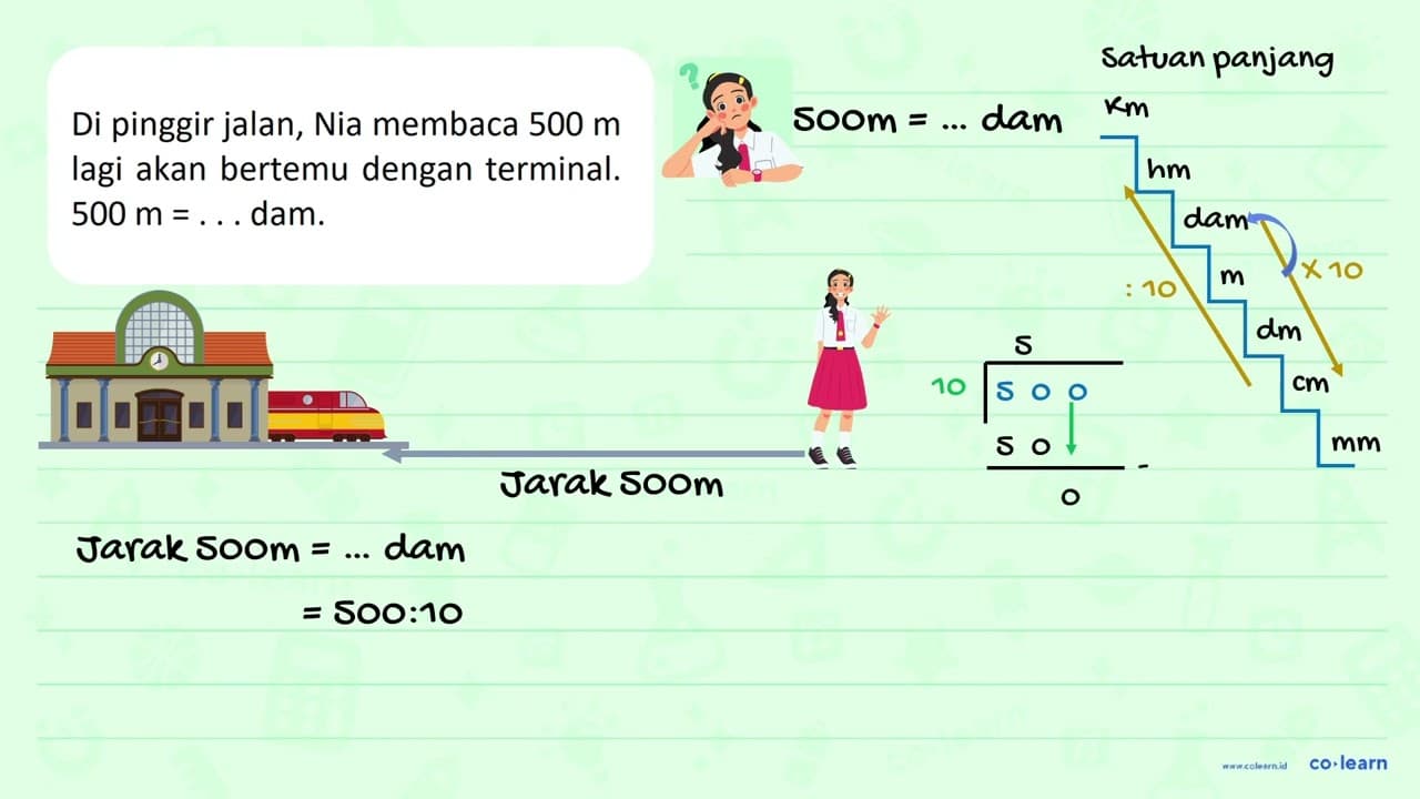 Di pinggir jalan, Nia membaca 500 m lagi akan bertemu